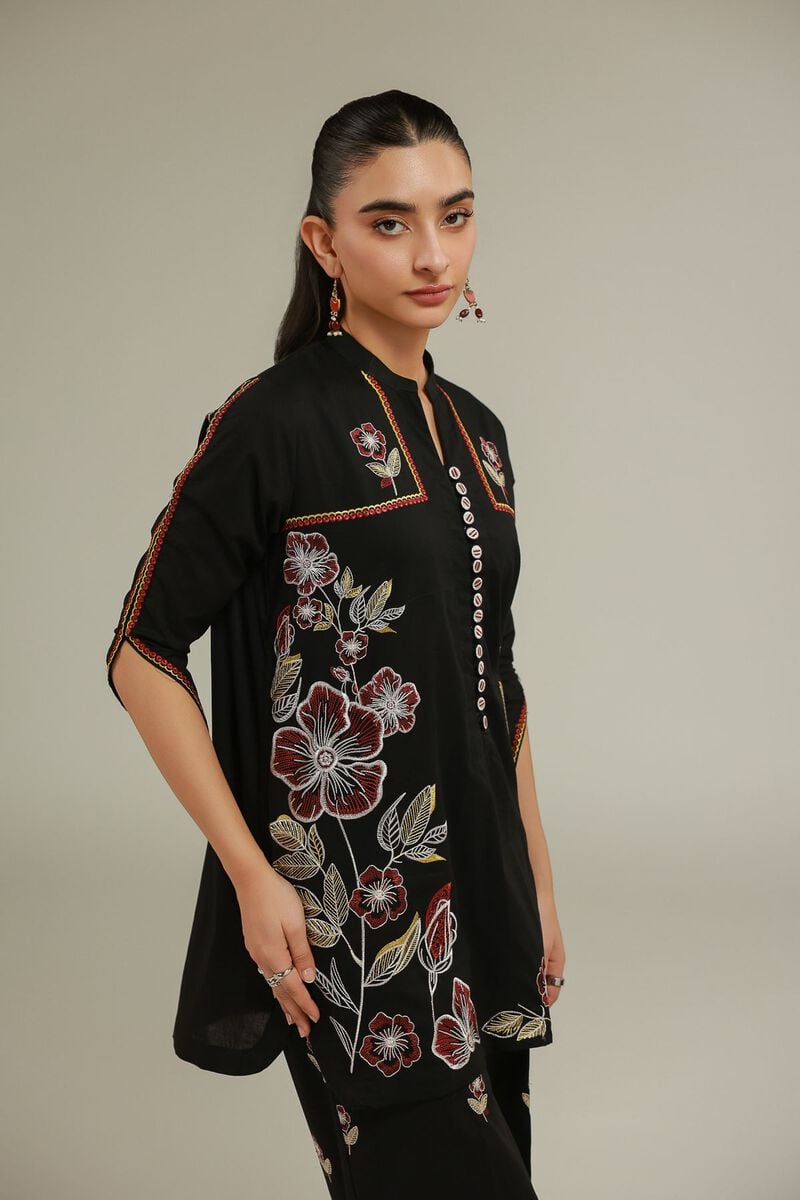 Black Cambric Kurta Secondary image
