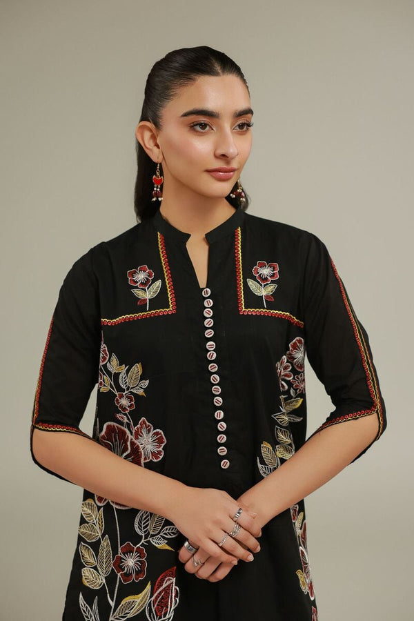 Black Cambric Kurta