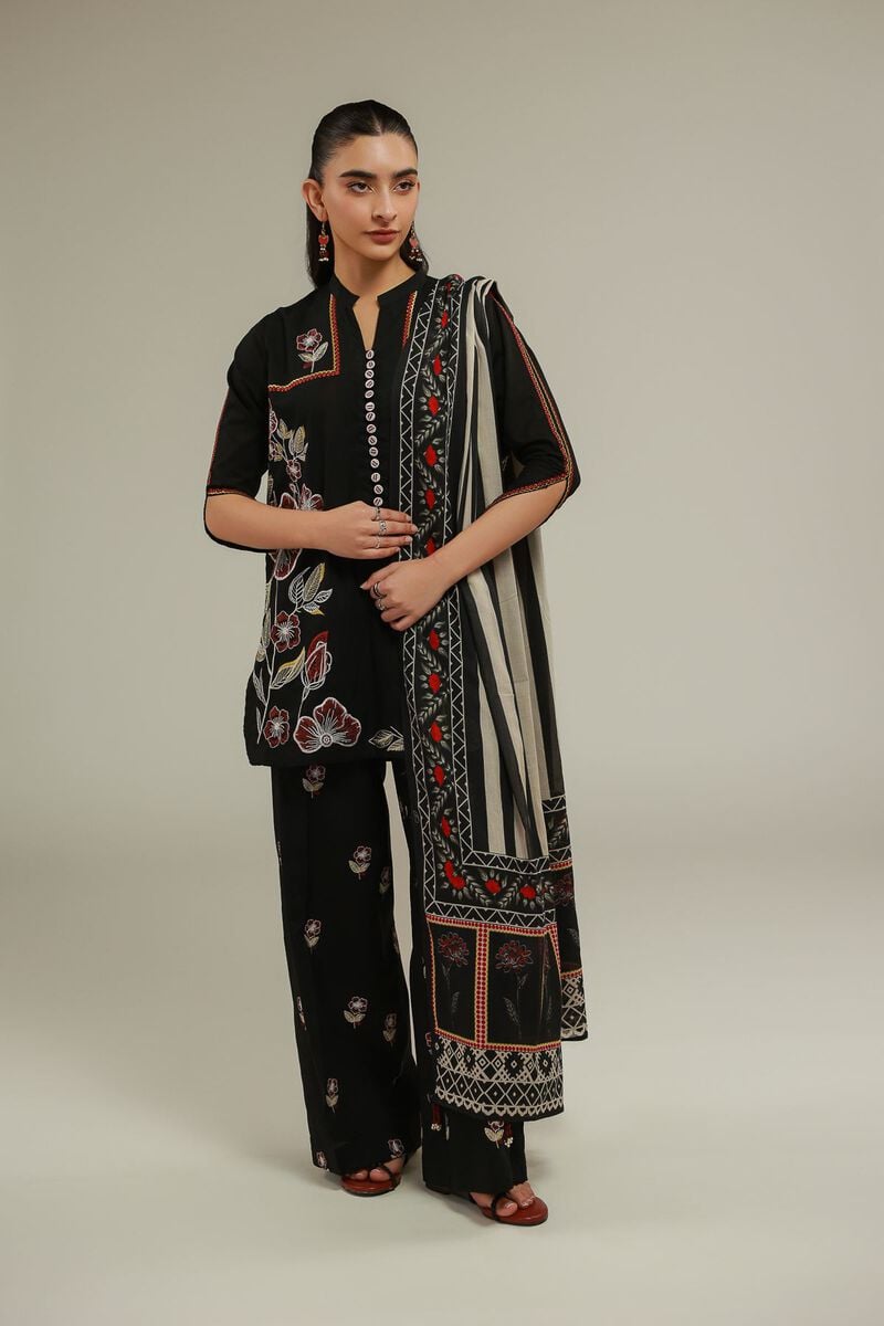 Black Cambric Kurta