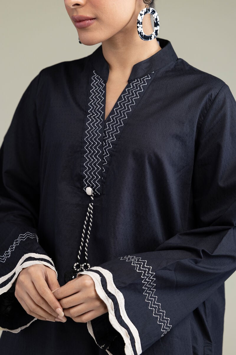 Black Cotton Kurta