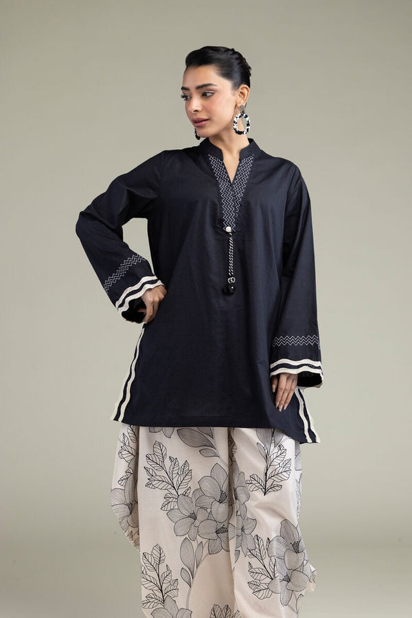 Black Cotton Kurta