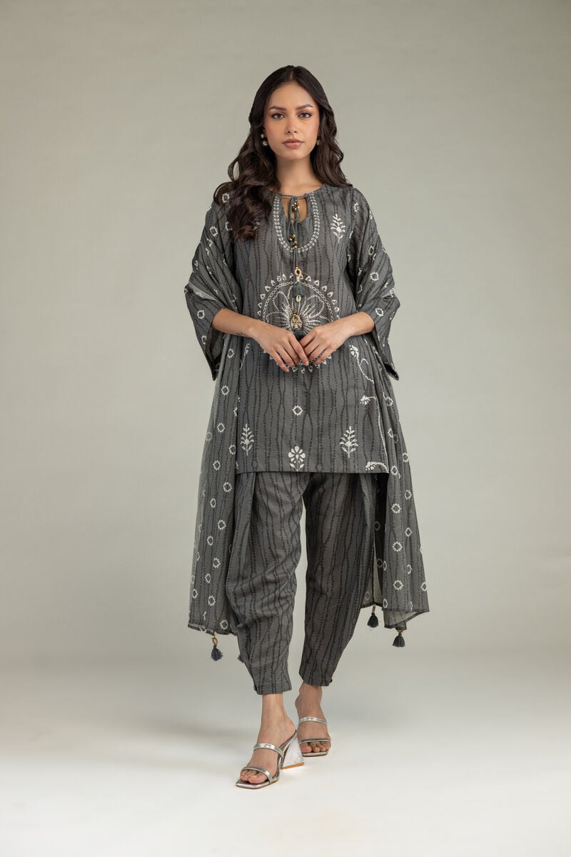 Gray Cotton Kurta
