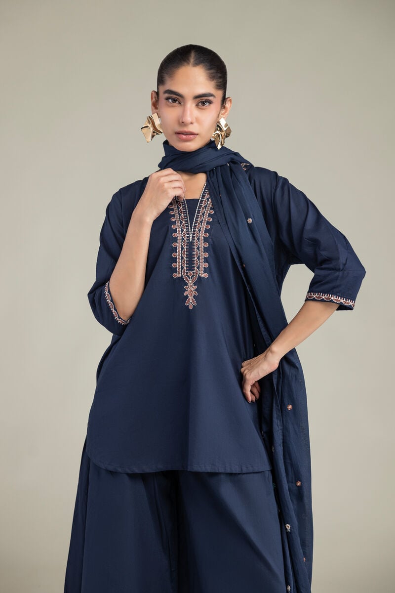 Cambric Navy Kurta