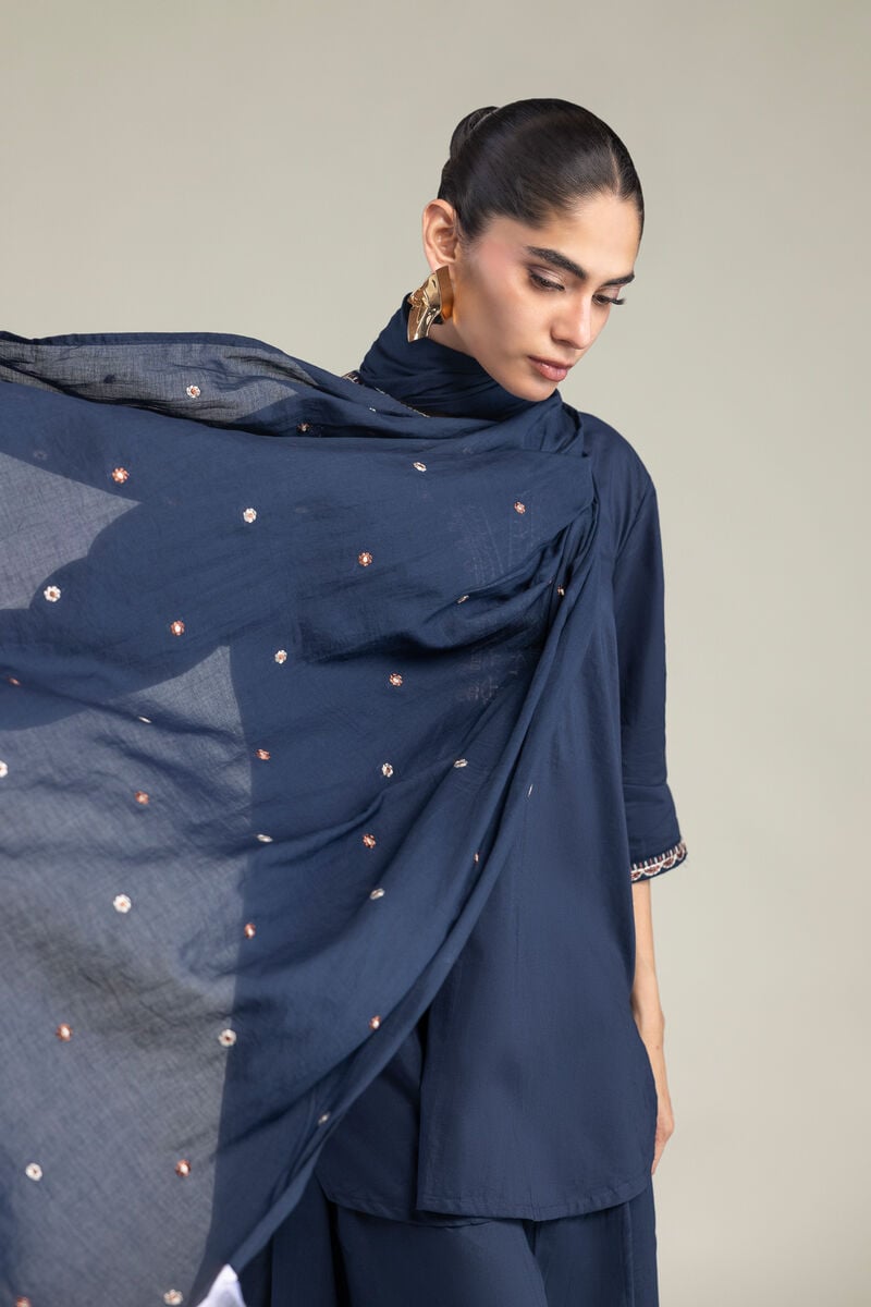 Lawn Navy Dupatta