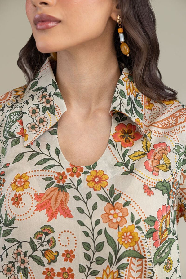 Floral Cambric Kurta