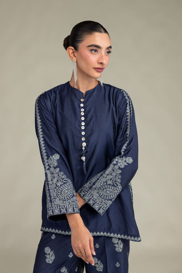 Silk Floral Kurta