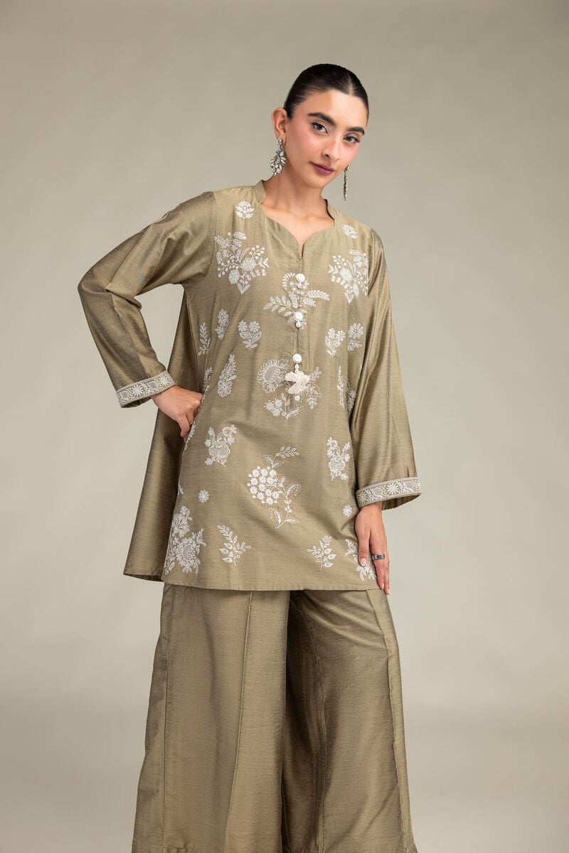 Floral Silk Kurta