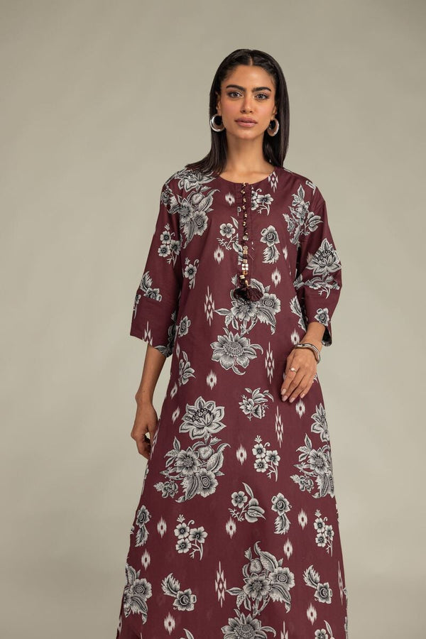 Maroon Floral Kurta