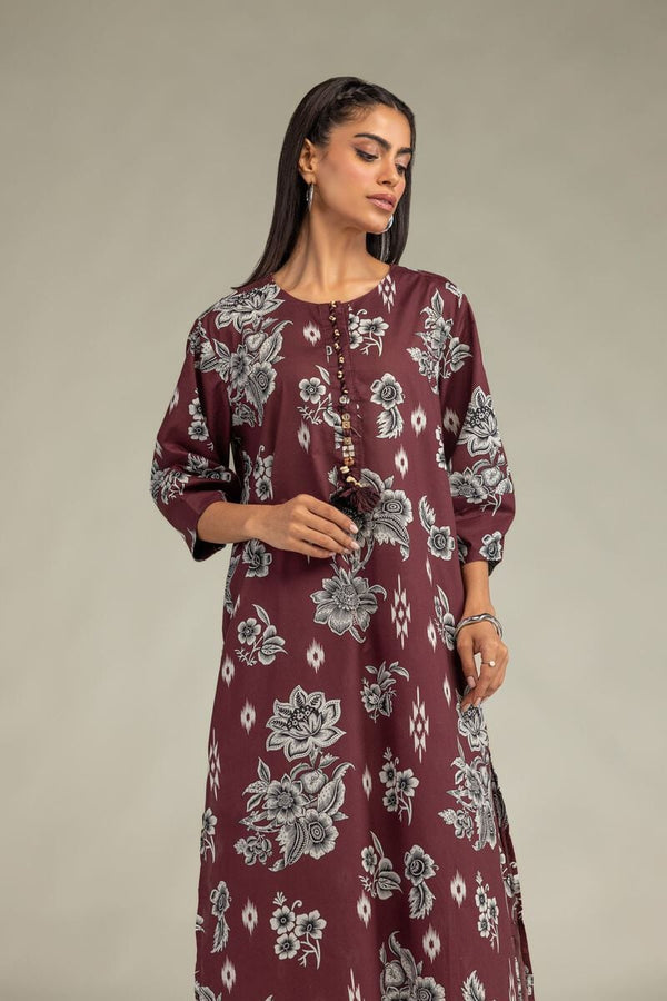 Maroon Floral Kurta