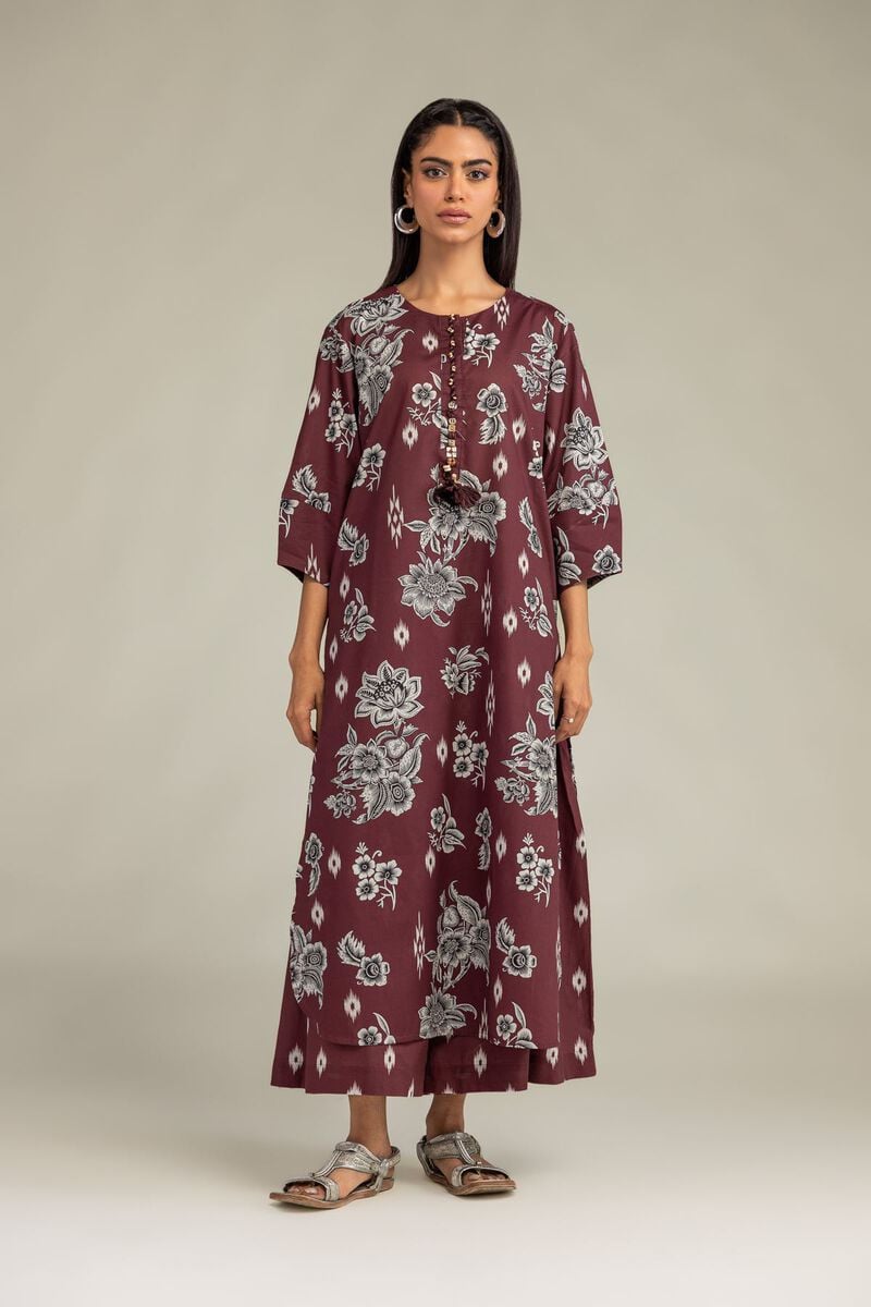 Maroon Floral Kurta
