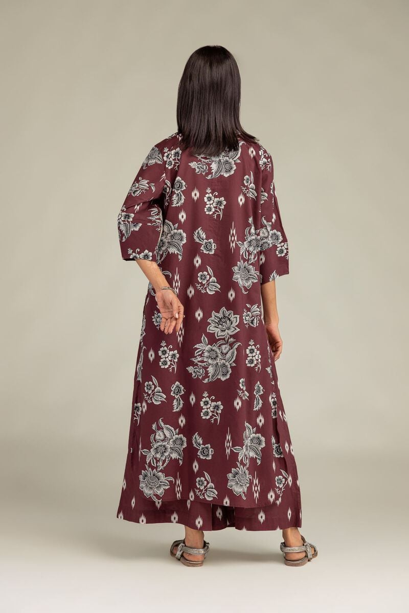 Maroon Floral Kurta