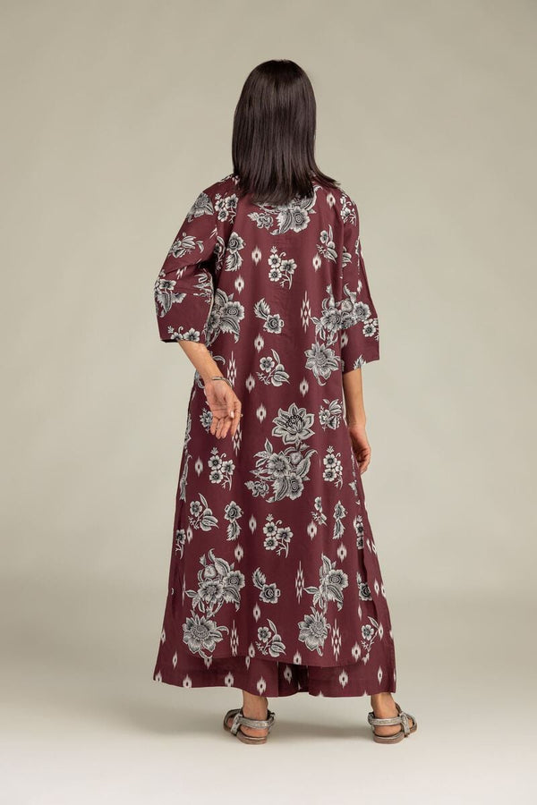 Maroon Floral Kurta