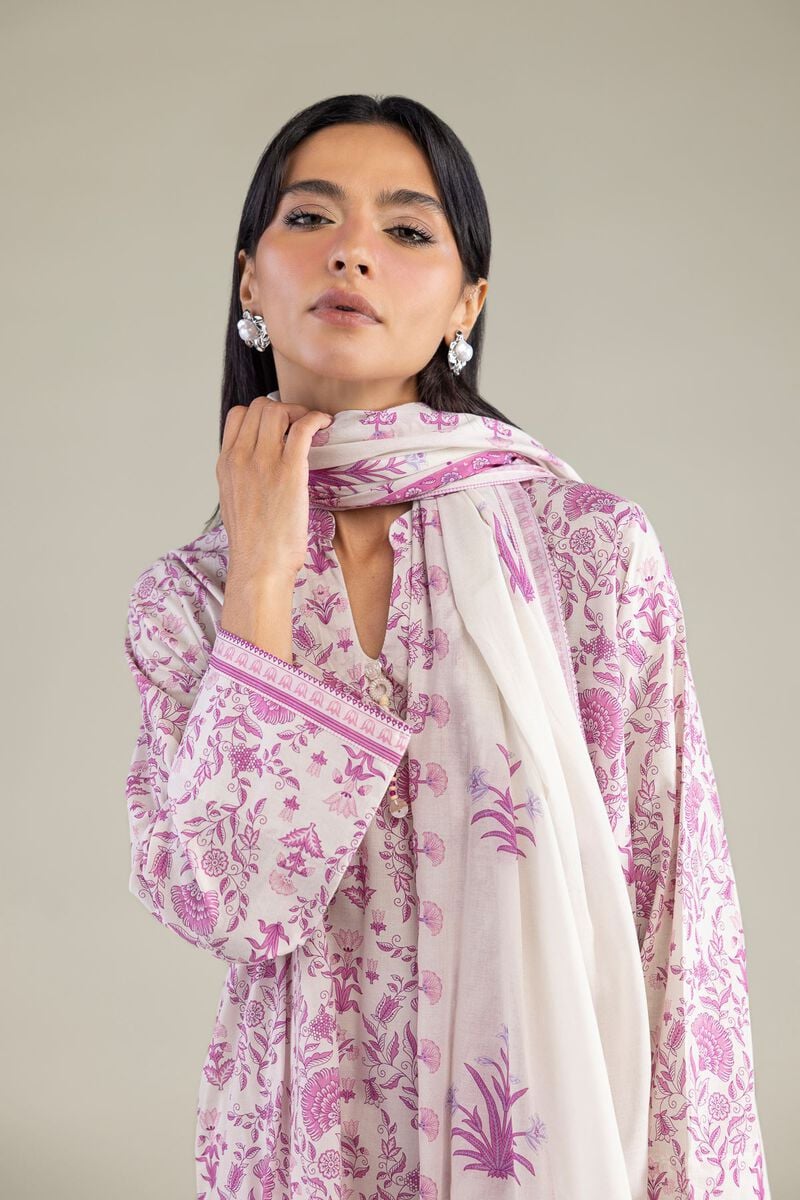 Printed Lawn Dupatta Secondary image