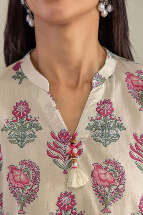 Floral Cambric Kurta