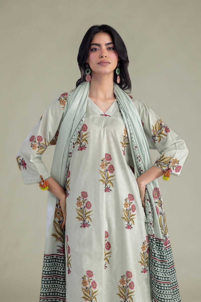 Floral V-Neck Kurta