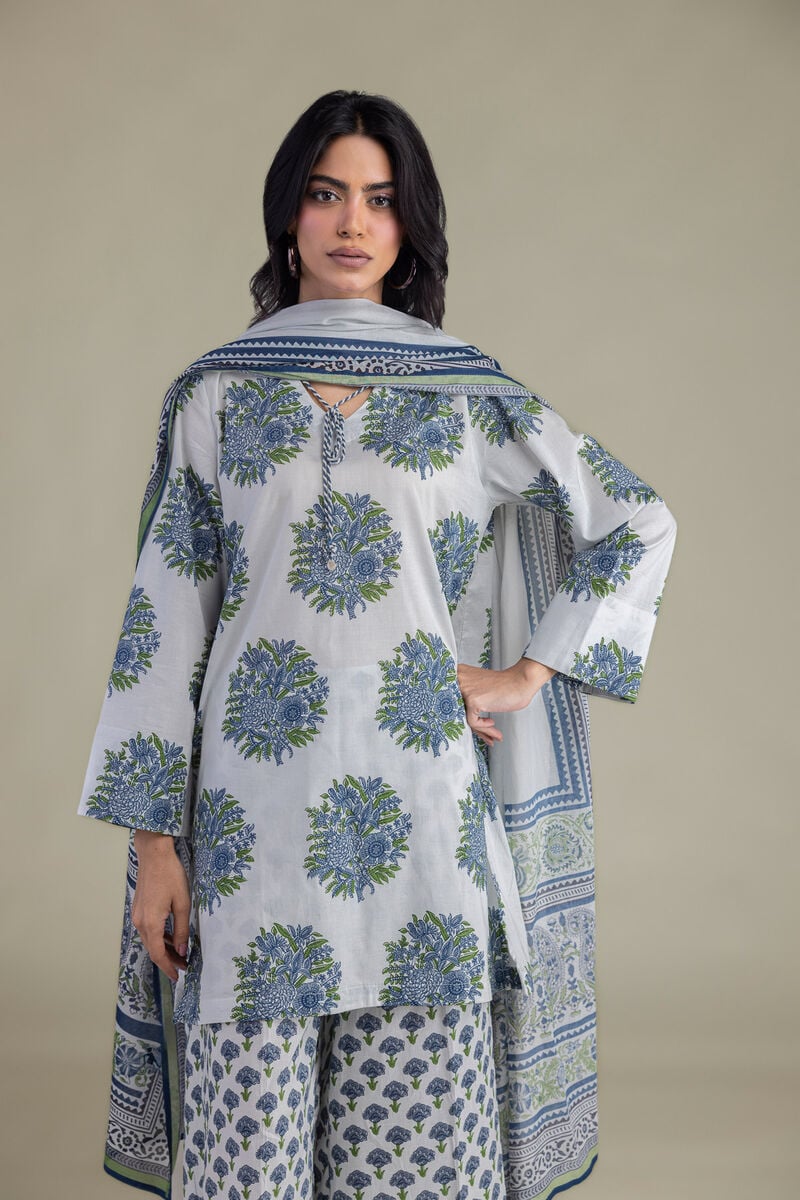 Floral V-Neck Kurta