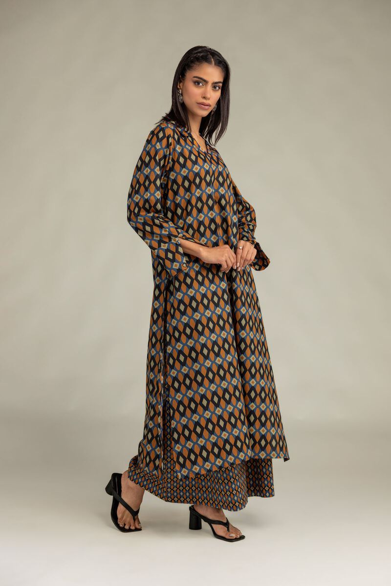 Brown Geometric Pants