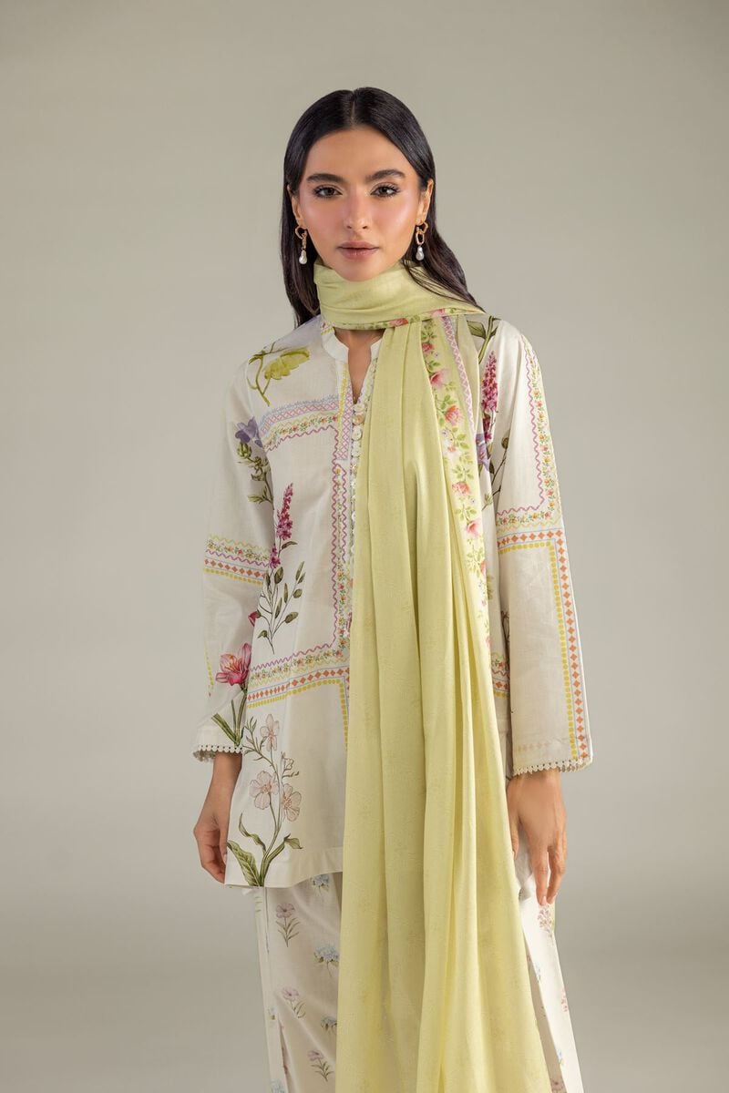 Floral Band-Collar Kurta