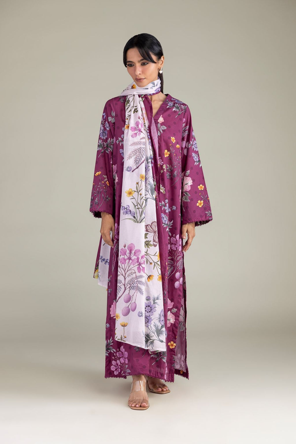 Lawn Floral Dupatta