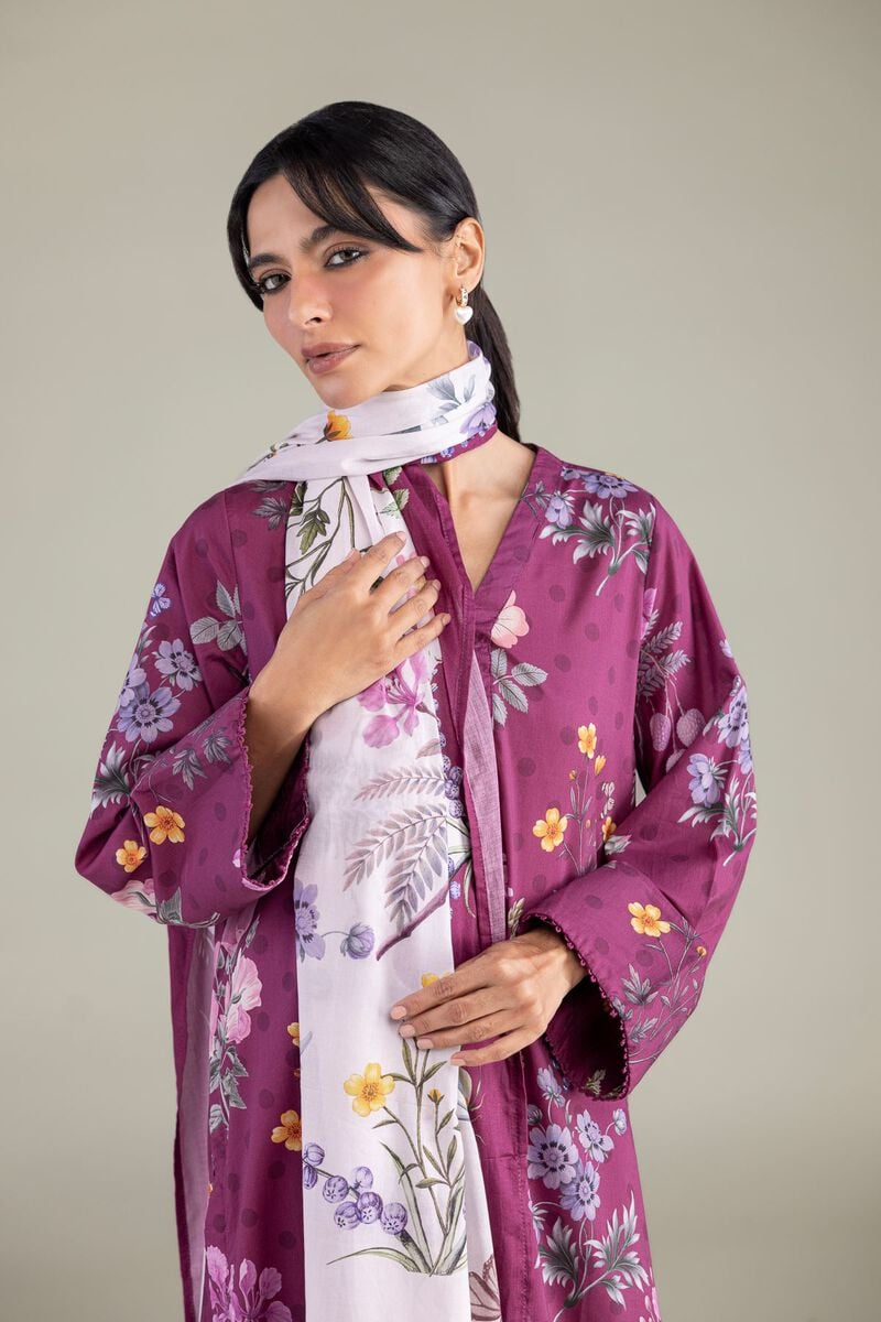 Lawn Floral Dupatta Secondary image