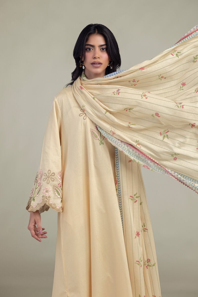 Floral Beige Dupatta