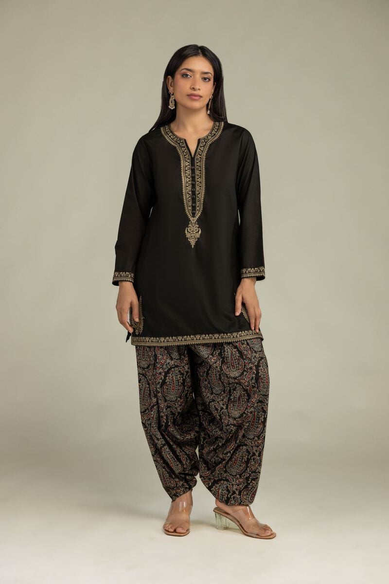 Short Black Kurta
