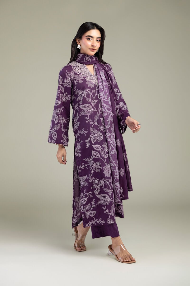 Purple Solid Pants