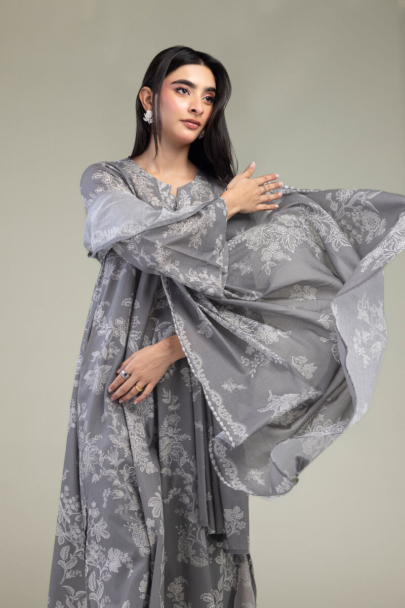 Gray Lawn Dupatta