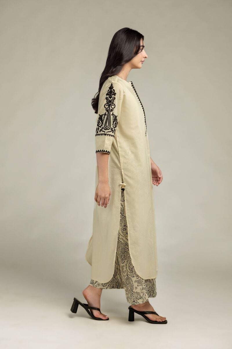Beige Round-Neck Kurta