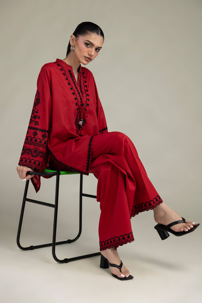 Red Cambric Kurta Main image