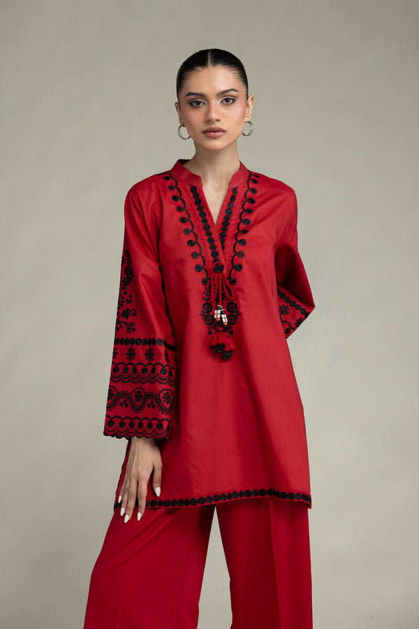 Red Cambric Kurta
