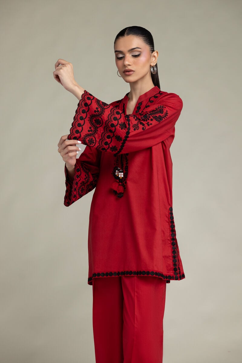 Red Cambric Kurta