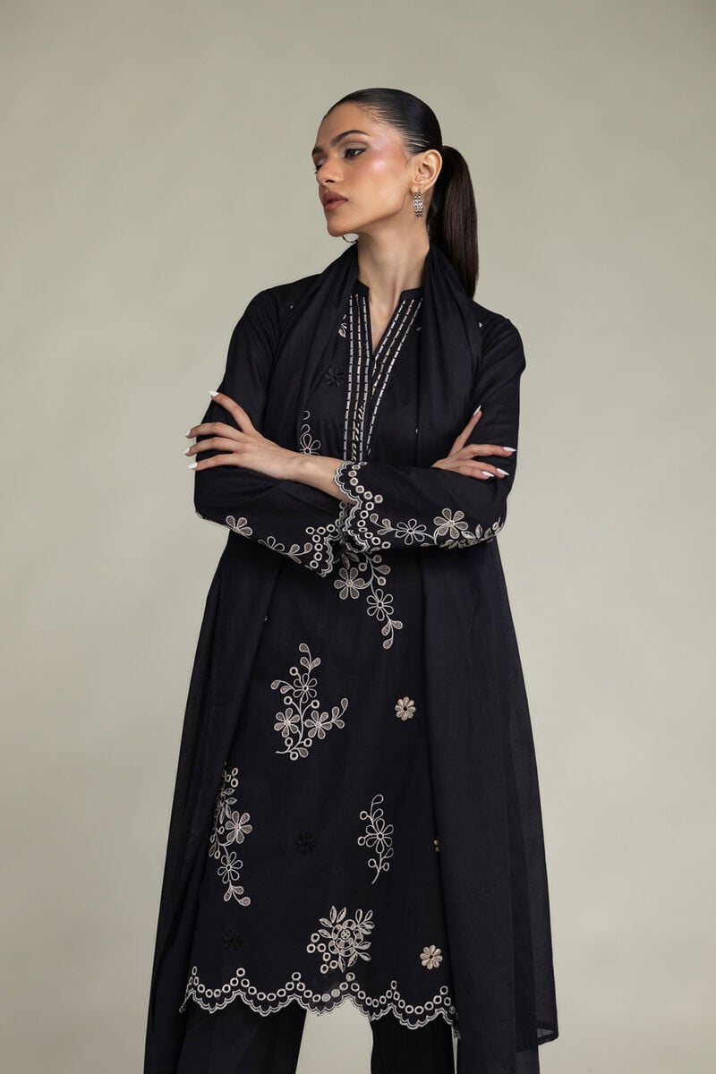 Black Longline Kurta Main image