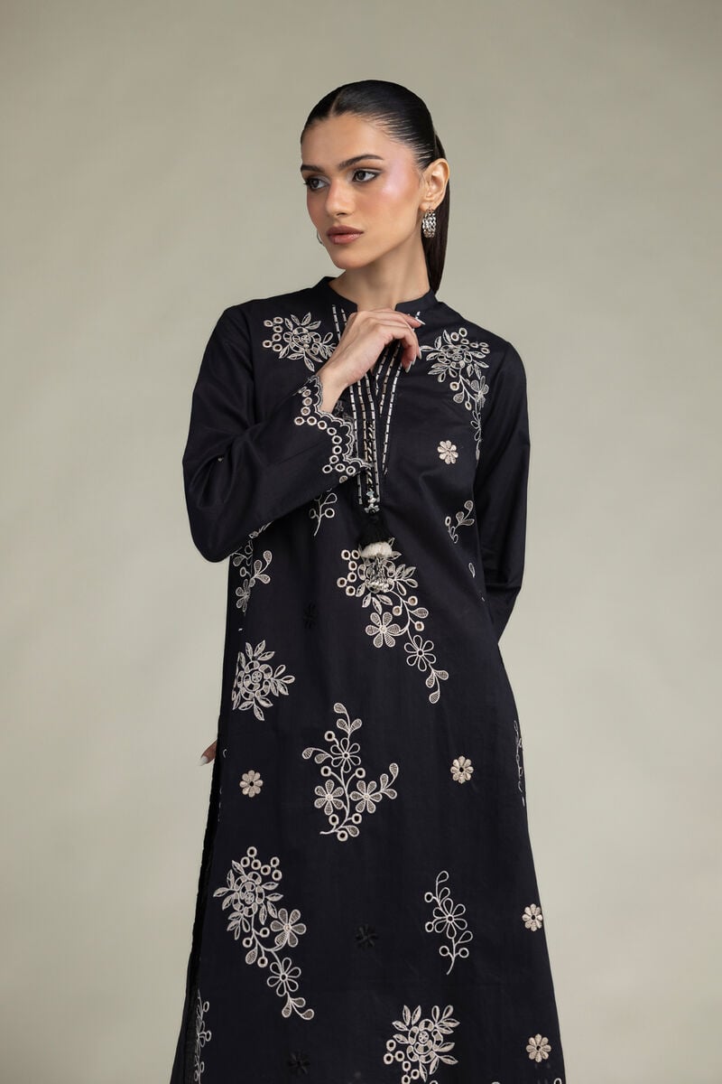 Black Longline Kurta Secondary image