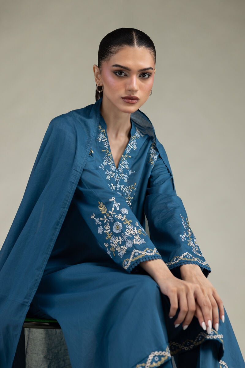 Blue Lawn Dupatta