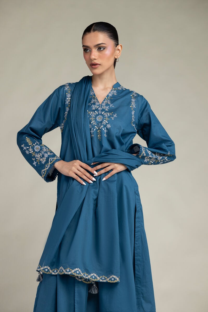 Blue Lawn Dupatta