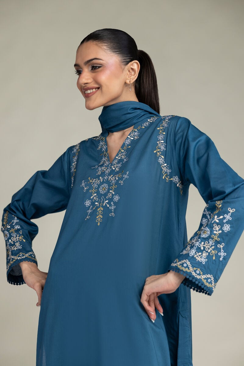 Blue Lawn Dupatta