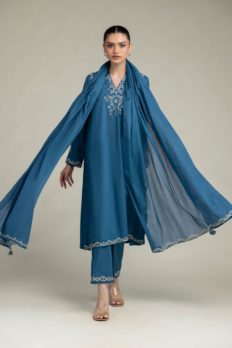 Blue Lawn Dupatta