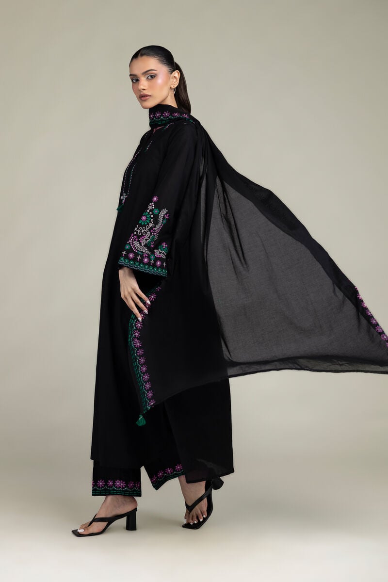 Black Lawn Dupatta