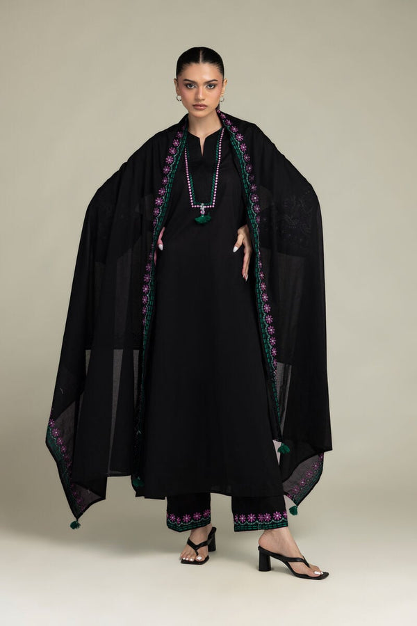 Black Lawn Dupatta