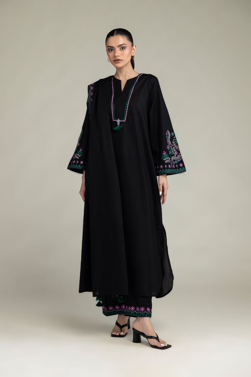 Black Lawn Dupatta