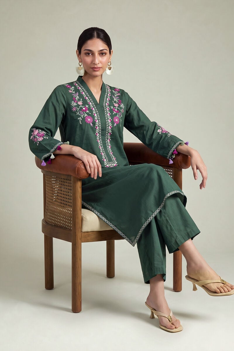 Long Green Kurta