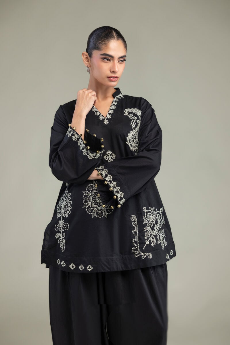 Black Cambric Kurta