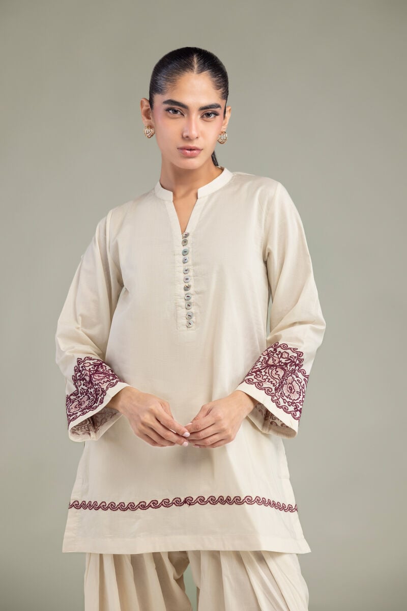 V-Neck Cambric Kurta