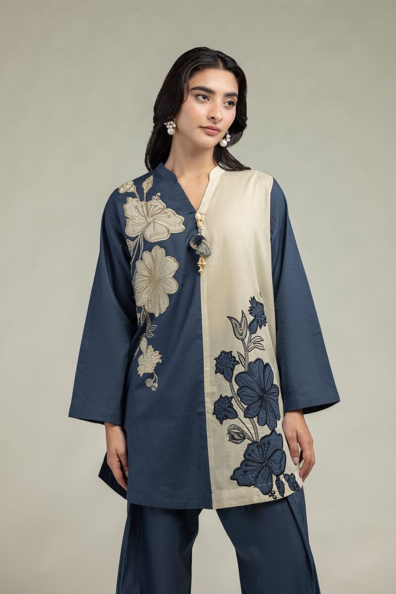 Floral Band-Collar Kurta Main image