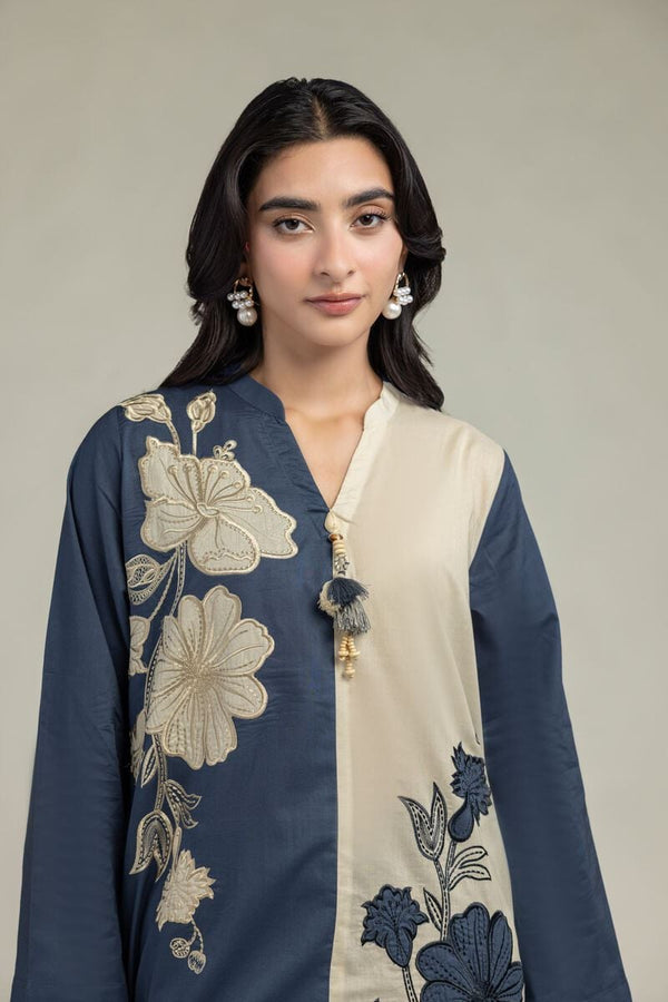 Floral Band-Collar Kurta