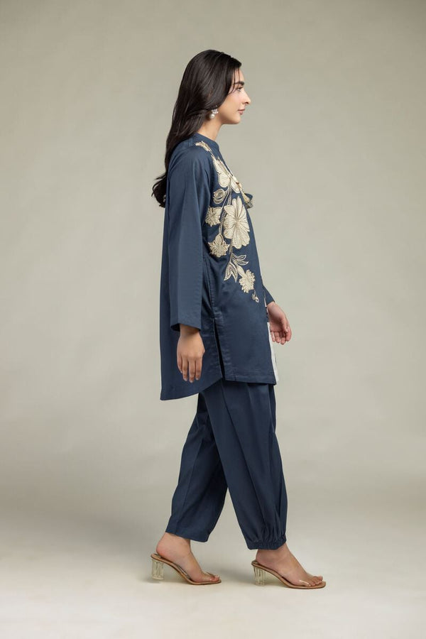 Floral Band-Collar Kurta