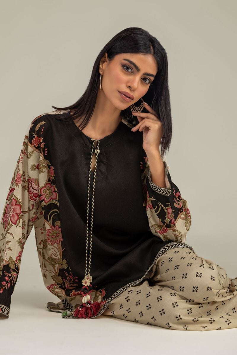 Floral Silk Kurta
