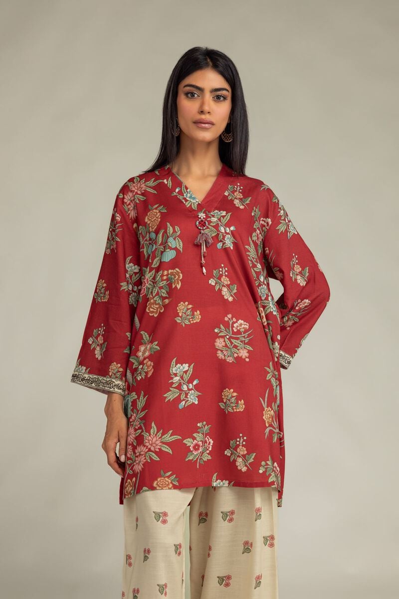 Floral Red Kurta
