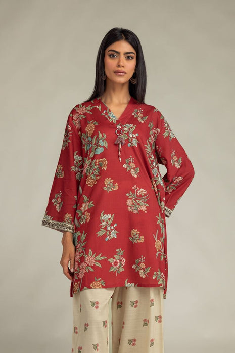 Floral Red Kurta